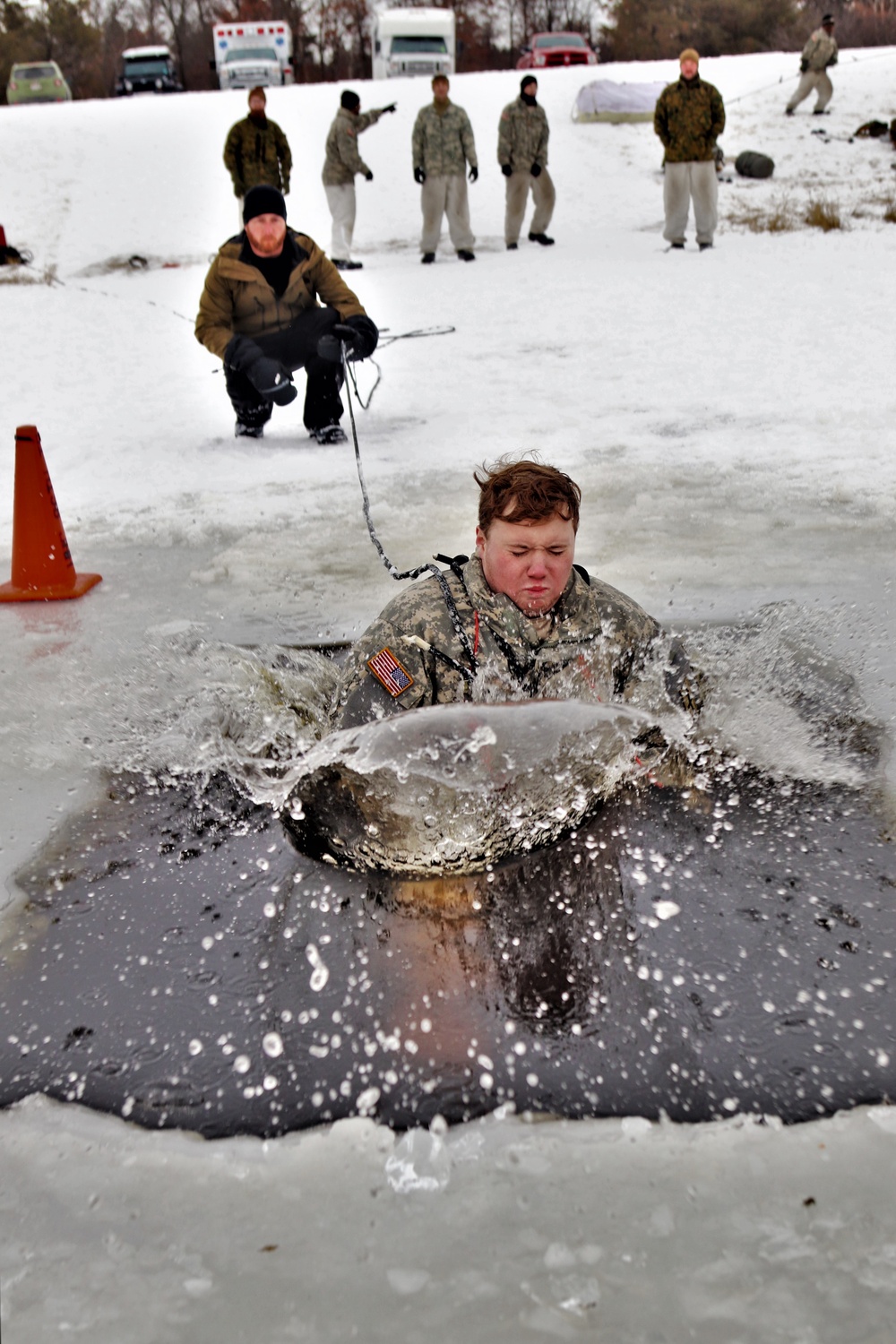 CWOC Class 20-02 students complete cold-water immersion training at Fort McCoy