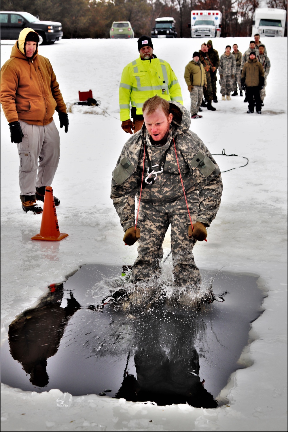 CWOC Class 20-02 students complete cold-water immersion training at Fort McCoy