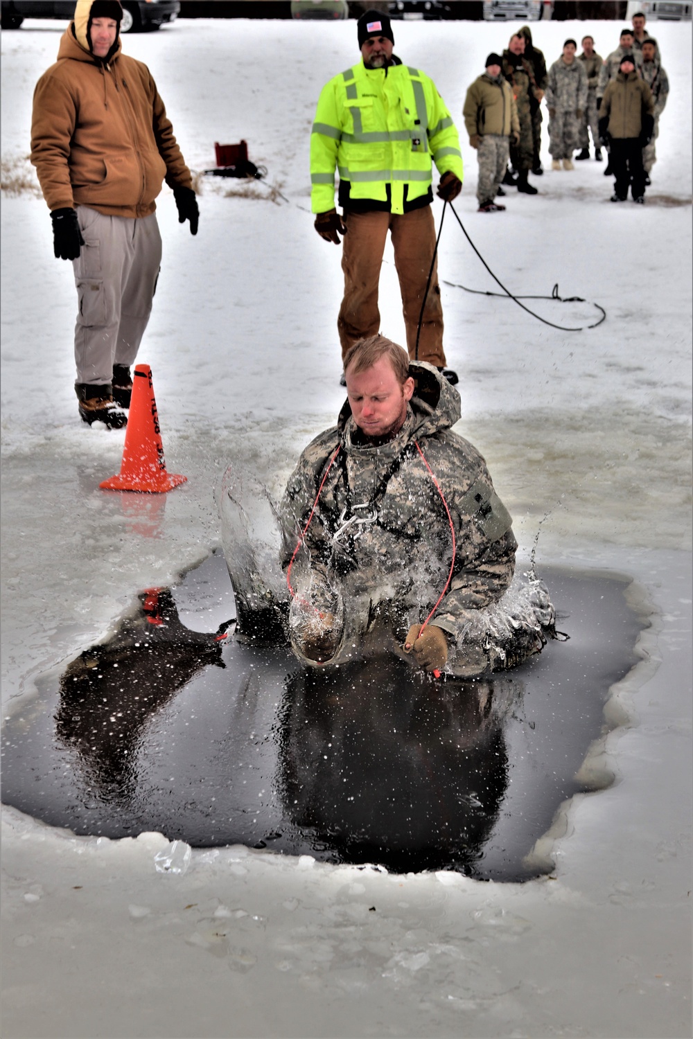 CWOC Class 20-02 students complete cold-water immersion training at Fort McCoy