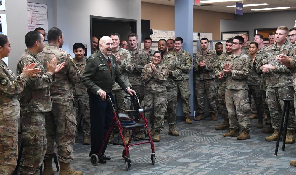 Candy Bomber visits Team Travis