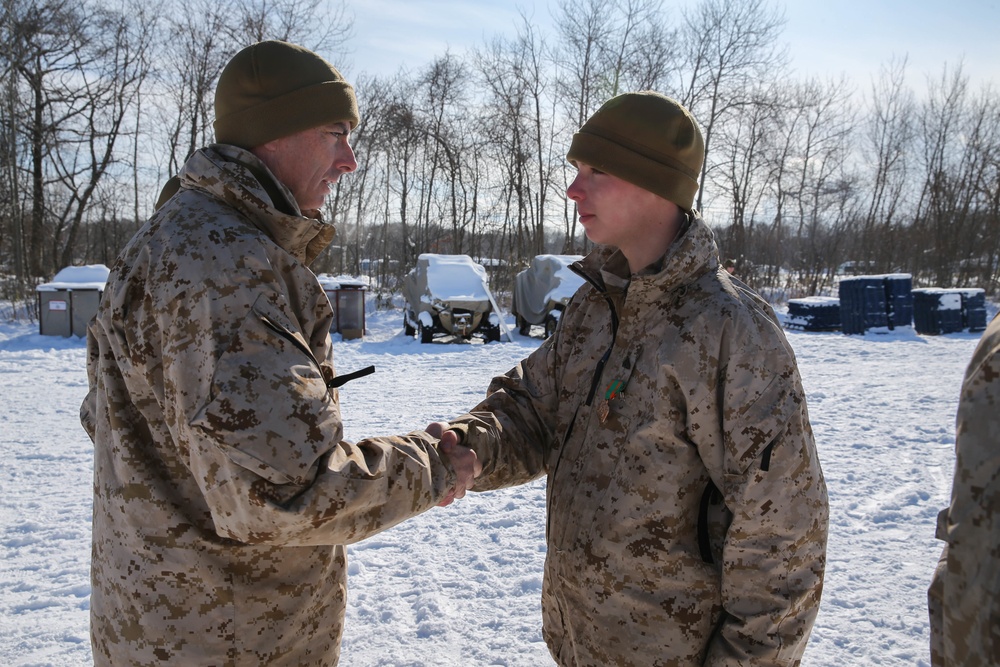 U.S. Marine Col. Perry Awards Marines and Sailor at Northern Viper 2020 U.S. Marine Col. Perry Awards Marines and Sailor at Northern Viper 2020