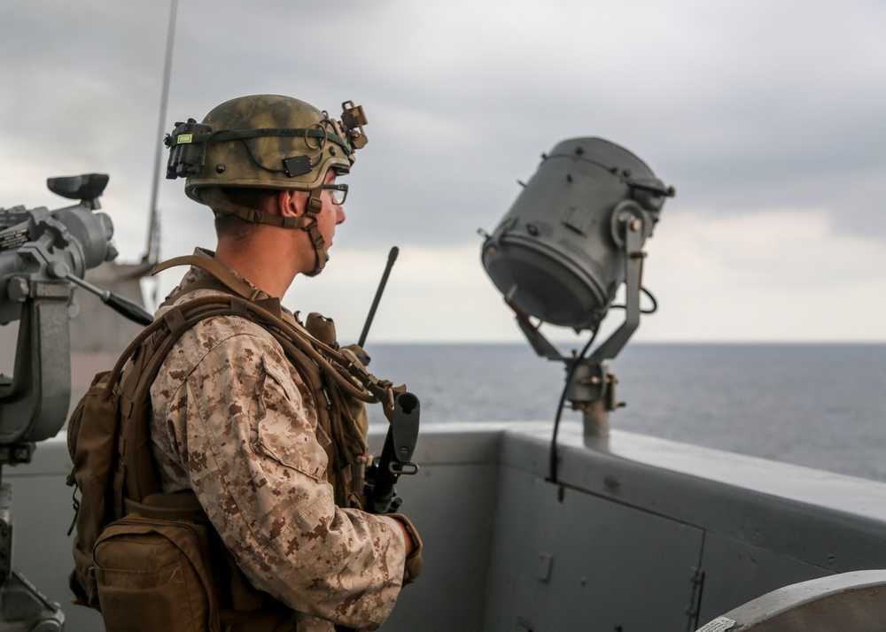 USS New York transits Bab al-Mandeb Strait