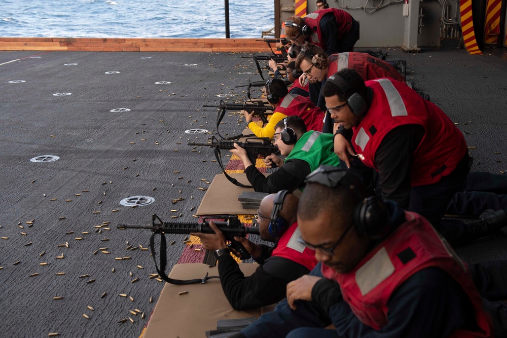 Sailors participate in live fire exercise