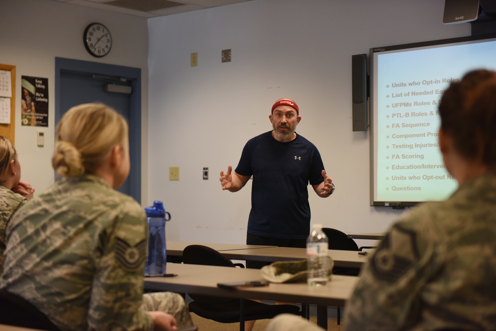 AFSOC health promotion coordinator leads wing fitness training