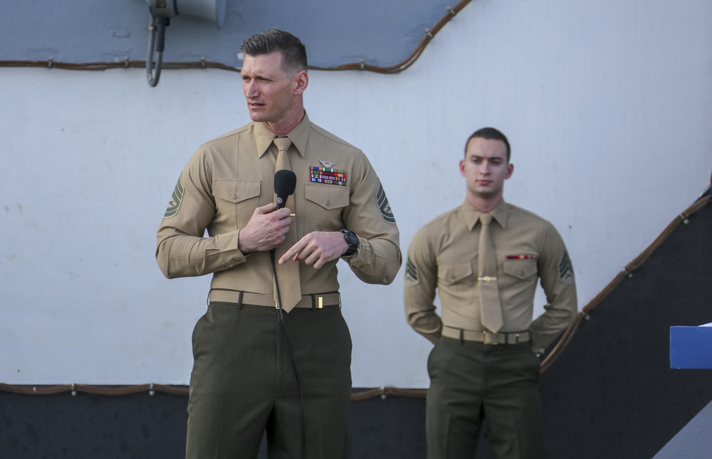 Corporals Course graduation aboard Bataan