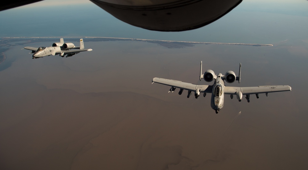 Southern Strike 2020 - KC-135 Refuels A-10s