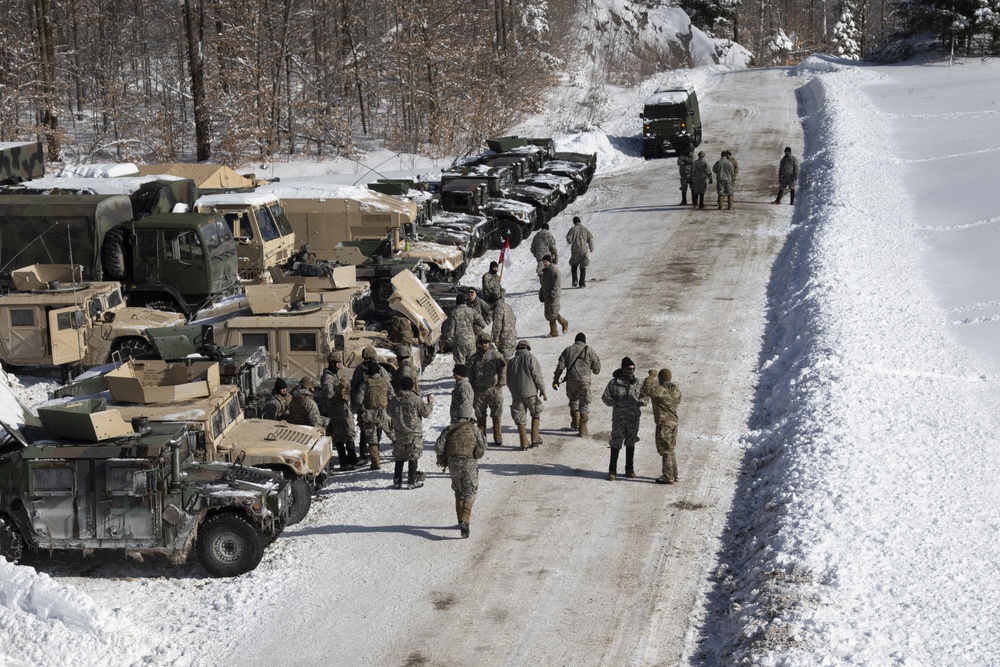 Cutthroat Troop, 1st of the 172nd Cavalry (Mountain) conduct training at the Camp Ethan Allen Training Site in Jericho, Vermont.