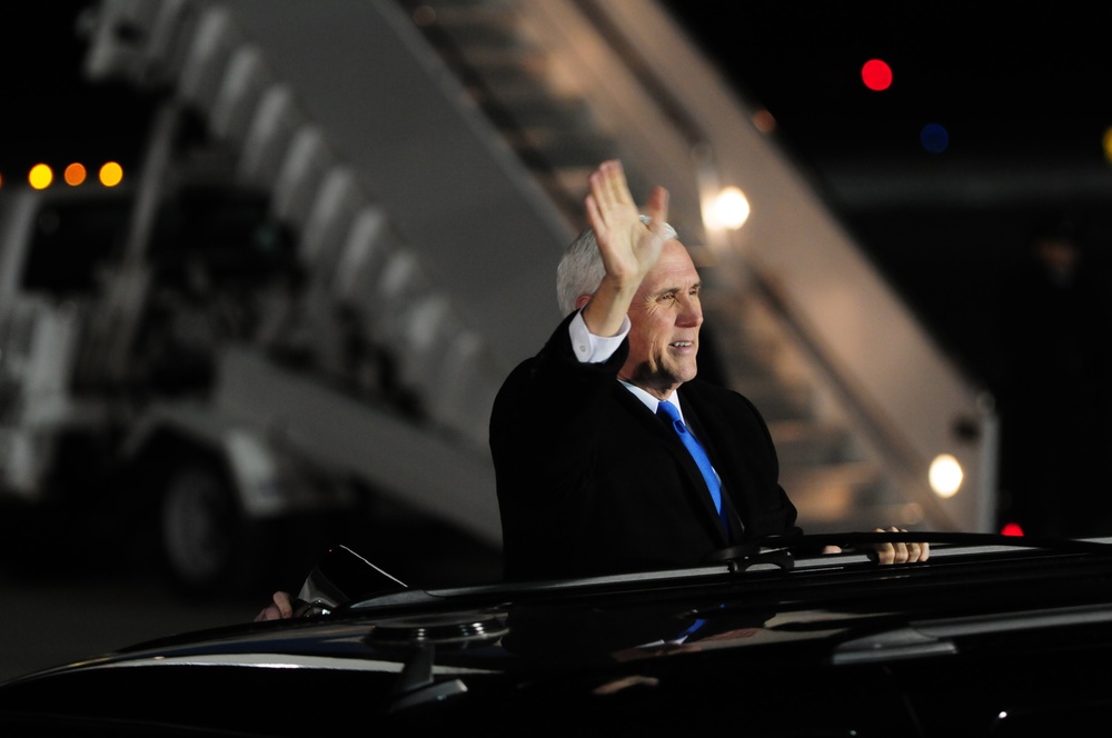 Vice President Mike Pence waves