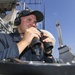 USS Normandy Sailor Stands Bridge Wing Lookout Watch