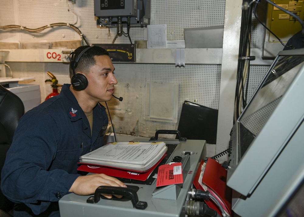USS Normandy Sailor Reviews Engineering Procedures