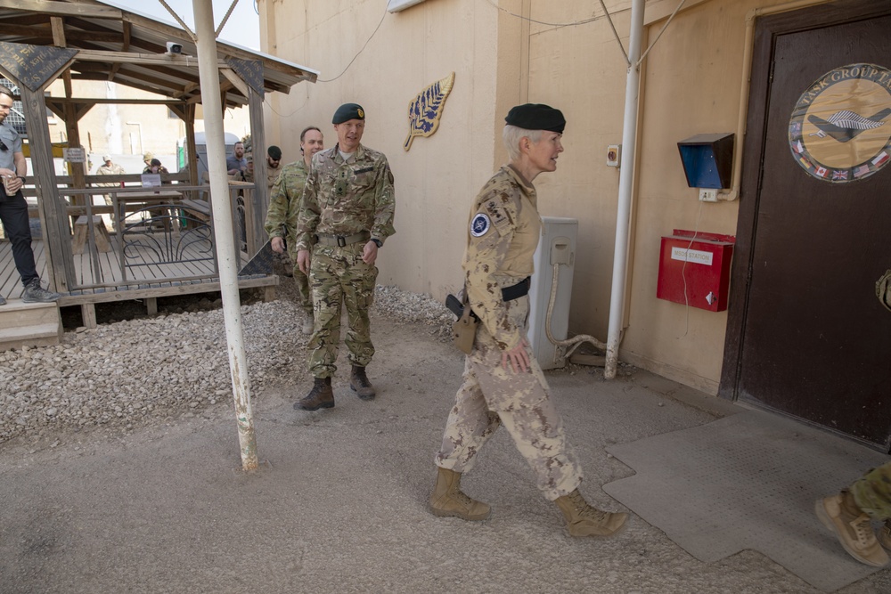 Canadian Major General Jennie Carignan and British Major General Gerald Strickland visit Camp Taji