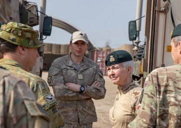 Canadian Major General Jennie Carignan and British Major General Gerald Strickland visit Camp Taji
