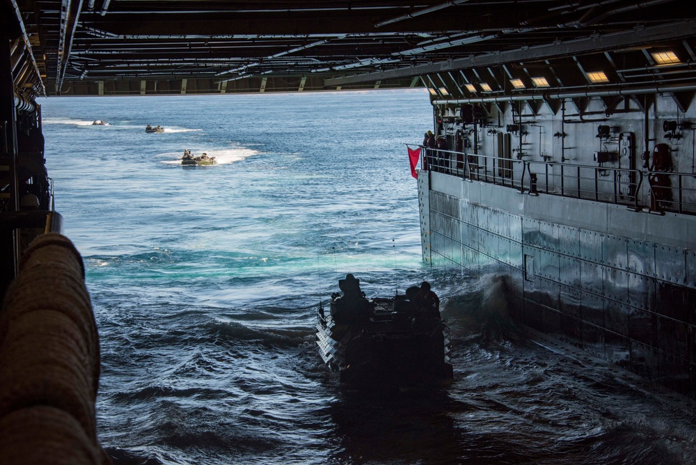 USS Portland Launch and Recover AAVs During Iron Fist 2020
