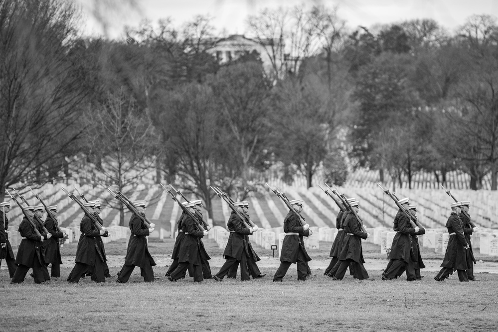 Military Funeral Honors with Funeral Escort Were Conducted for U.S. Marine Corps Pfc. Edward Nalazek in Section 60