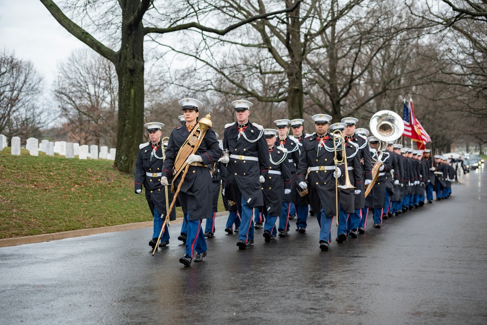 Military Funeral Honors with Funeral Escort Were Conducted for U.S. Marine Corps Pfc. Edward Nalazek in Section 60