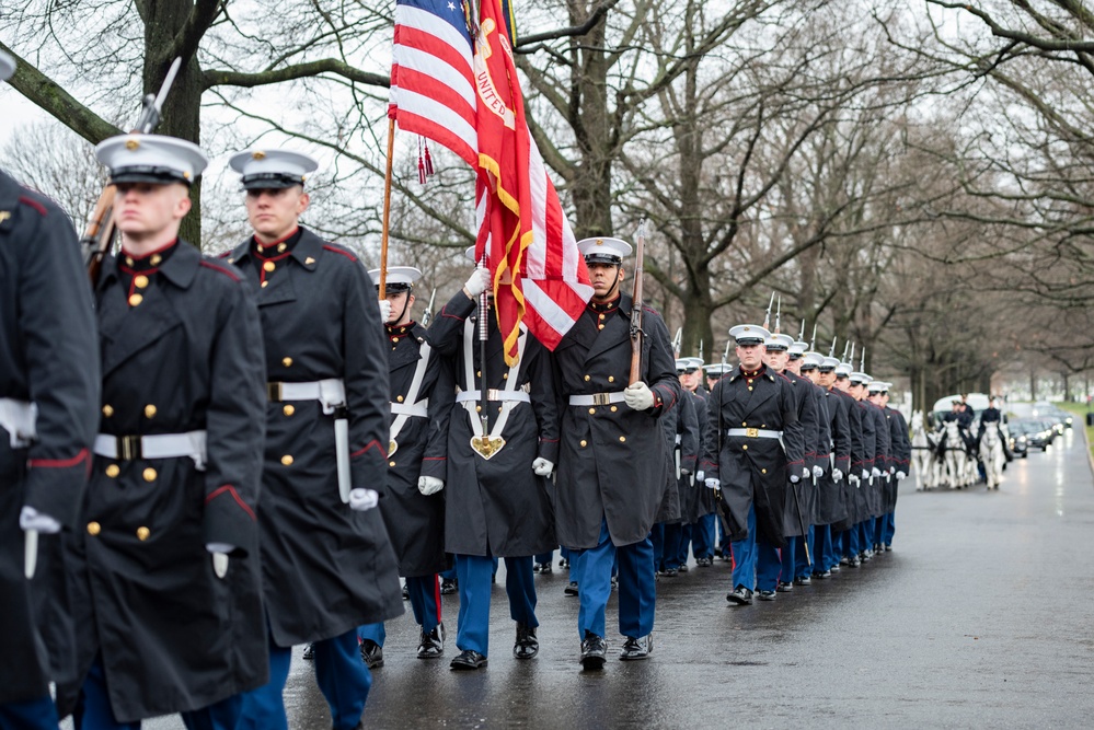 Military Funeral Honors with Funeral Escort Were Conducted for U.S. Marine Corps Pfc. Edward Nalazek in Section 60