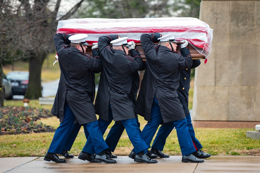 Military Funeral Honors with Funeral Escort Were Conducted for U.S. Marine Corps Pfc. Edward Nalazek in Section 60