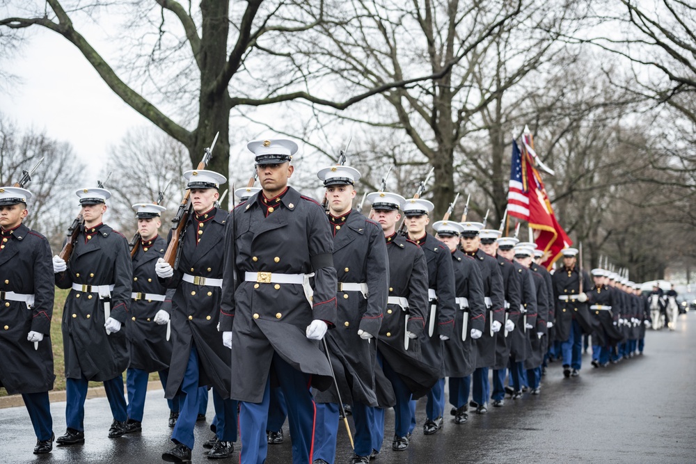 Military Funeral Honors with Funeral Escort Were Conducted for U.S. Marine Corps Pfc. Edward Nalazek in Section 60