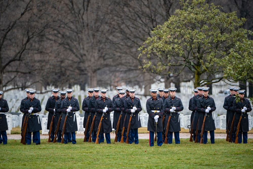 Military Funeral Honors with Funeral Escort Were Conducted for U.S. Marine Corps Pfc. Edward Nalazek in Section 60