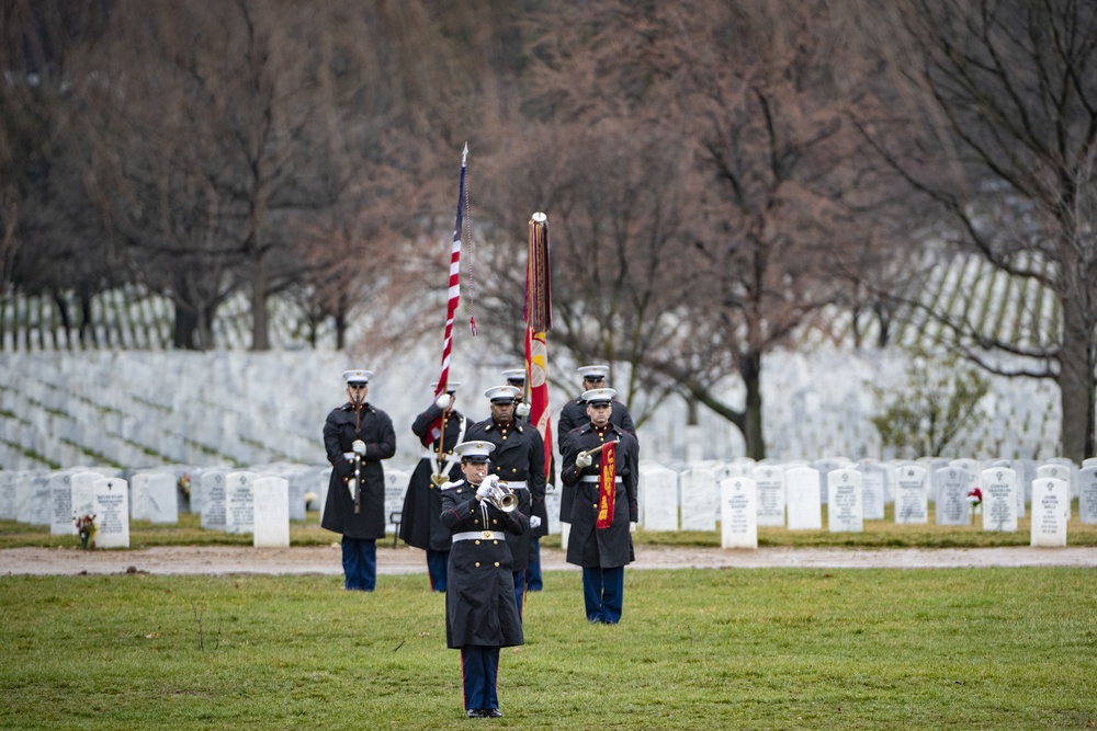 Military Funeral Honors with Funeral Escort Were Conducted for U.S. Marine Corps Pfc. Edward Nalazek in Section 60