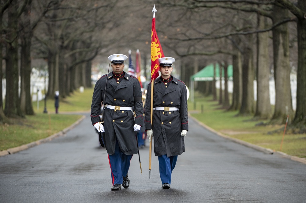 Military Funeral Honors with Funeral Escort Were Conducted for U.S. Marine Corps Pfc. Edward Nalazek in Section 60