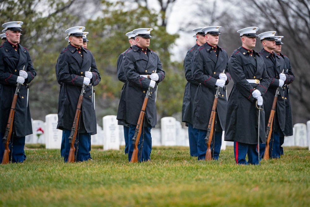 Military Funeral Honors with Funeral Escort Were Conducted for U.S. Marine Corps Pfc. Edward Nalazek in Section 60