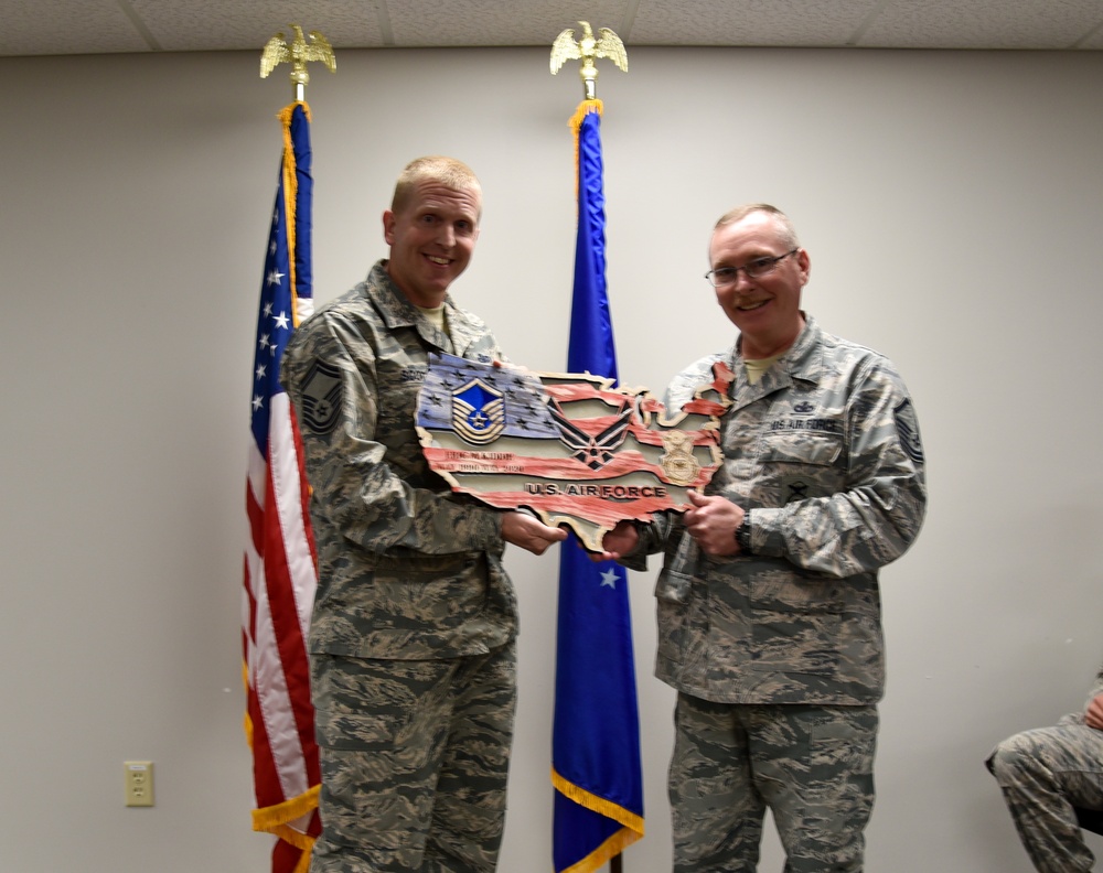 Master Sgt. Eric Kiddie retires