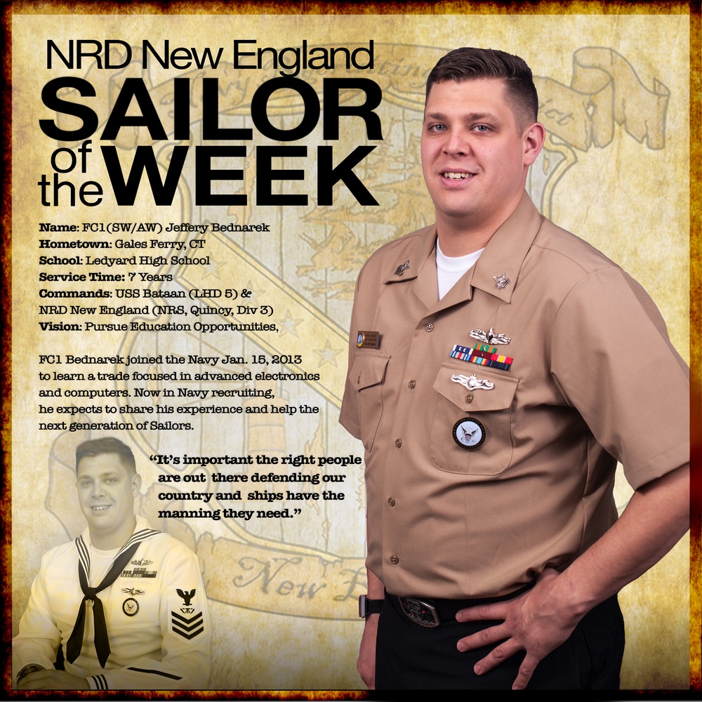 Fire Controlman 1st Class Jeffery Bednarek- NRD New England Sailor of the Week