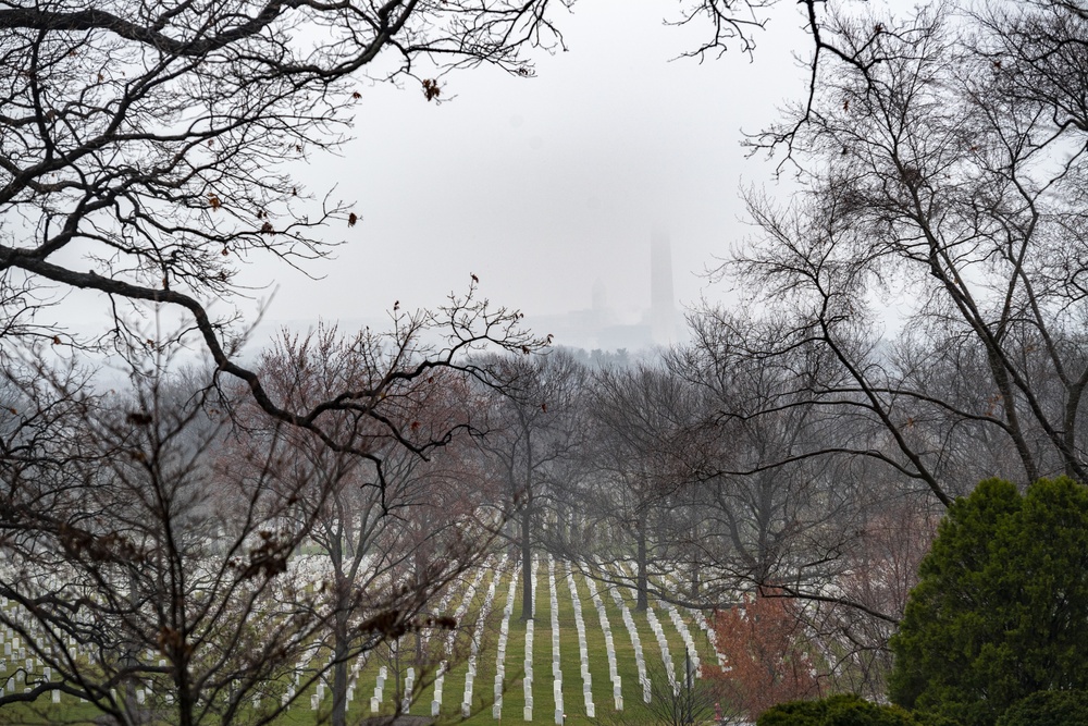 Rain at Arlington National Cemetery