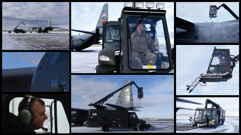 Crew chiefs prepare C-130H for takeoff