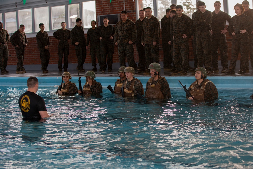 Camp Lejeune Marines make splash during swim qualification