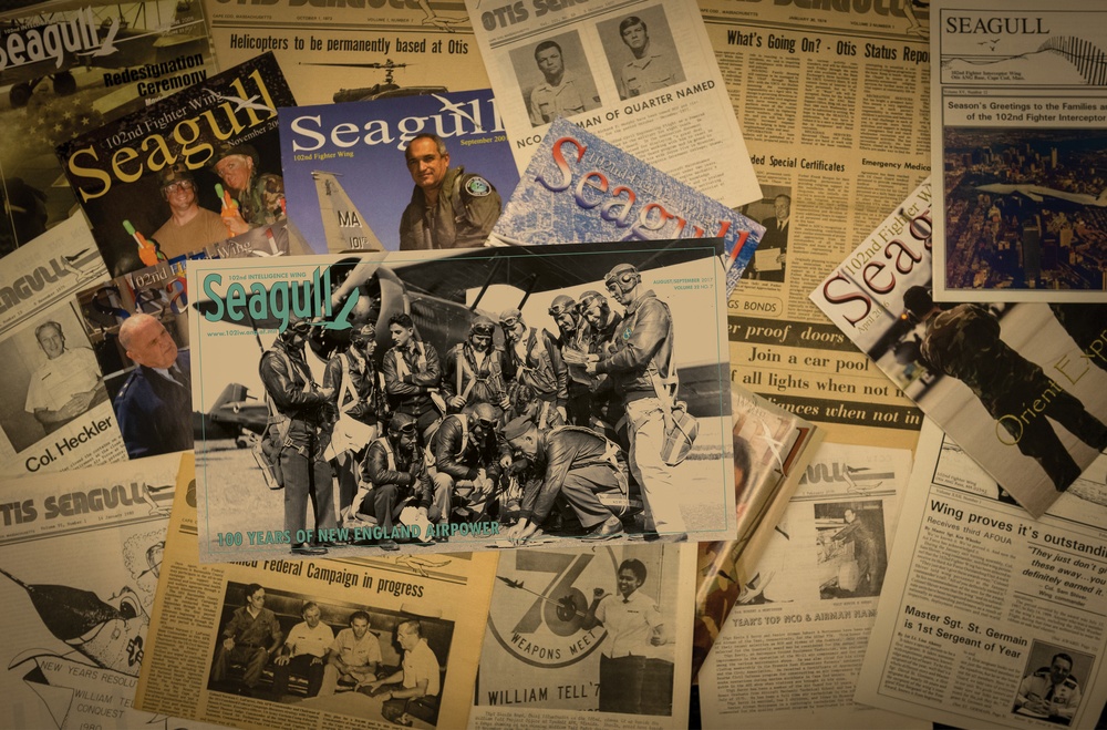 Photo illustration of a collage of Seagull magazines