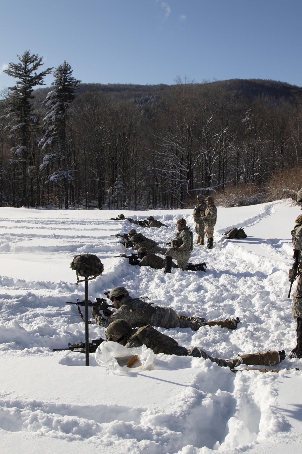Bravo Troop, 1st of the 172nd Cavalry (Mountain) conduct training at the Camp Ethan Allen Training Site in Jericho, Vermont.