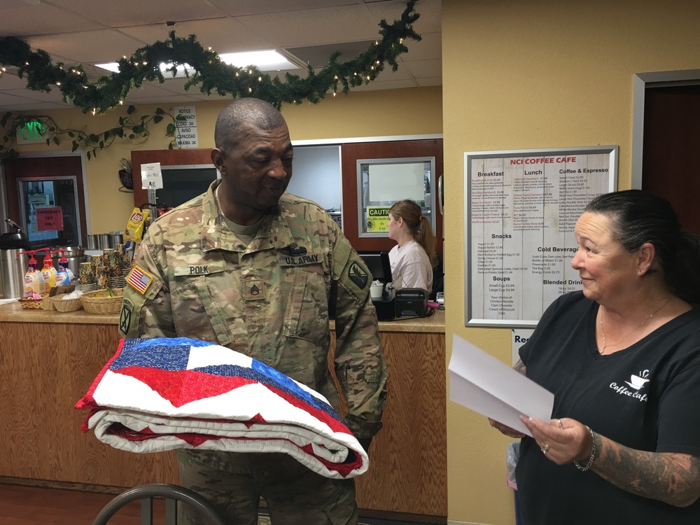 Handmade quilts are a gift from the heart to war vets