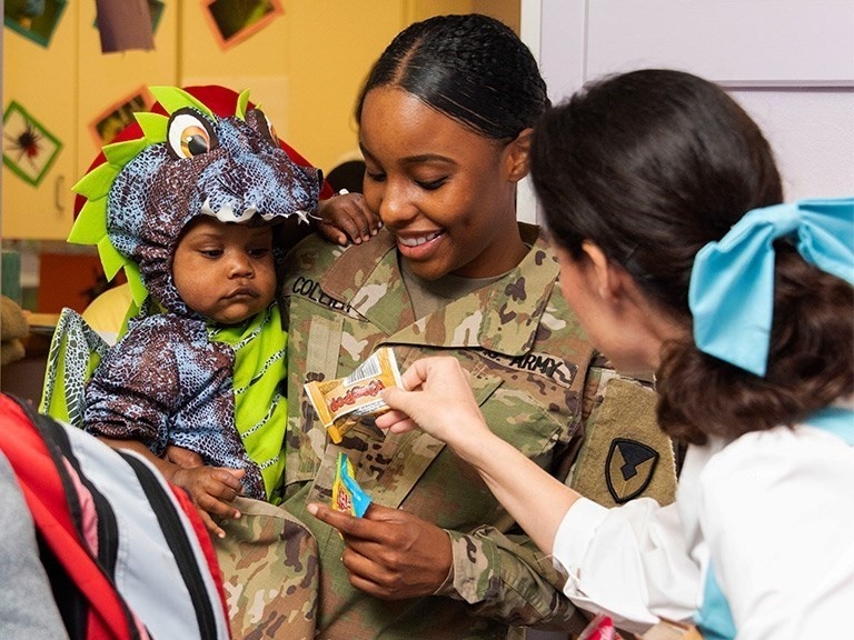 Sgt. First Class Andrea Collier and son Carter