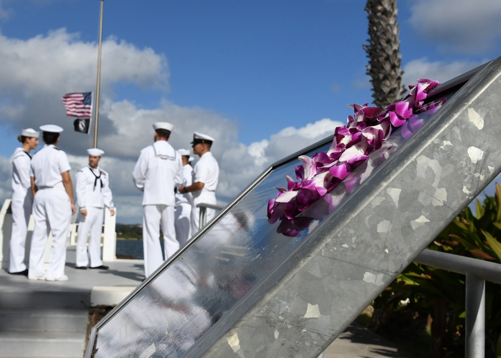 Navy Medical Readiness and Training Command Sailors Gather Prior to World War II Veteran Ash Scattering Ceremony