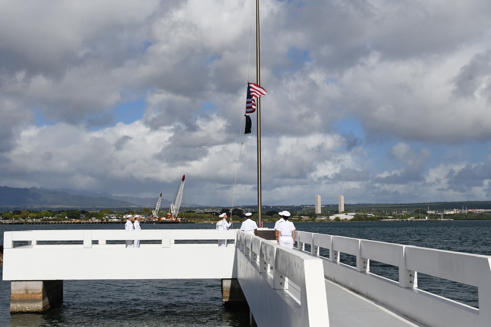Navy Medical Readiness and Training Command Pearl Harbor Sailors Raise USS Utah Ensign
