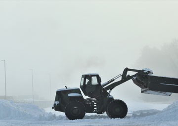 Fort McCoy RTS-Maintenance Soldier moves snow