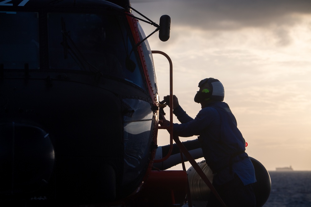 Coast Guard Cutter Seneca conducts helicopter operations