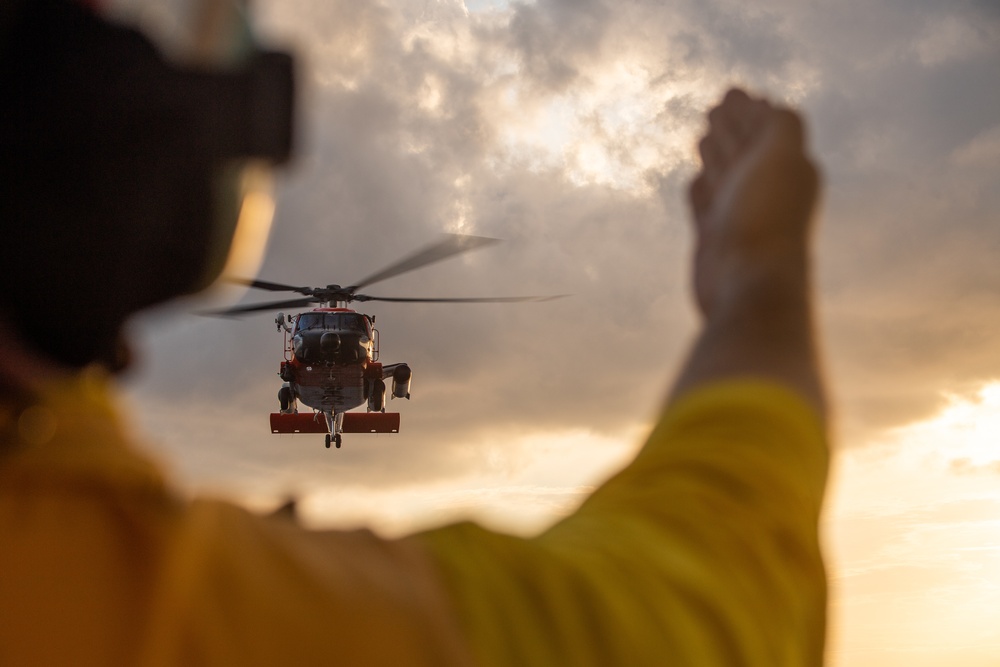 Coast Guard Cutter Seneca conducts helicopter operations
