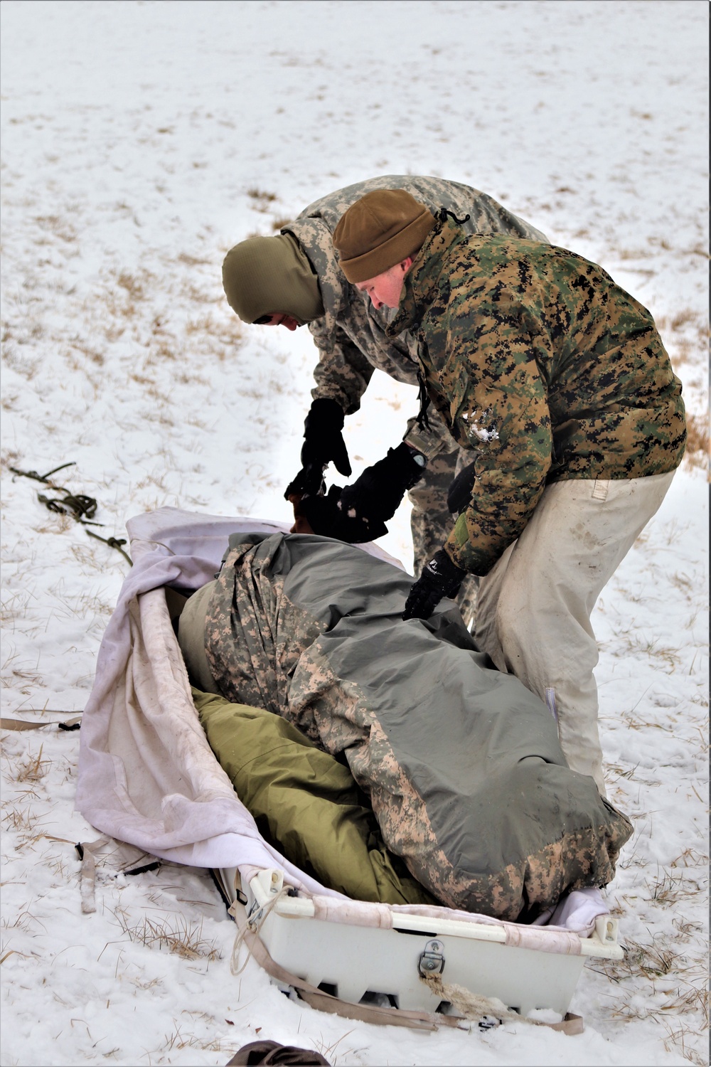 CWOC students practice cold-water immersion training scenario at Fort McCoy