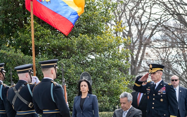 President of the Republic of Ecuador Lenin Moreno Garces Participates in an Armed Forces Full Honors Wreath-Laying Ceremony at the Tomb of the Unknown Soldier