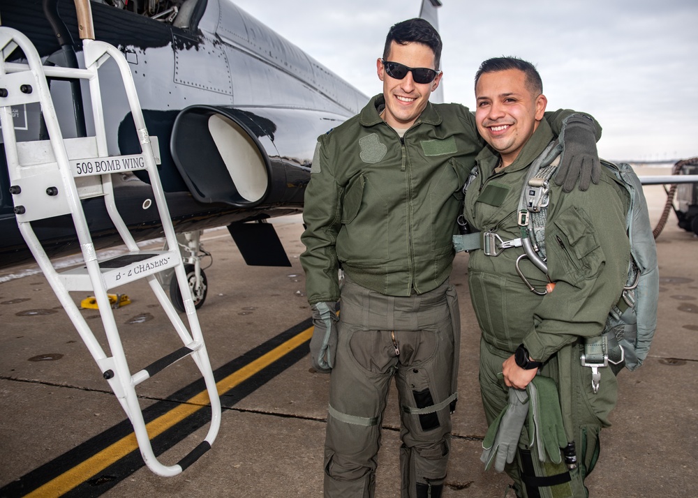 509th MSG Airman of the Year and Whiteman AFB instructor pilot launch T-38 incentive flight