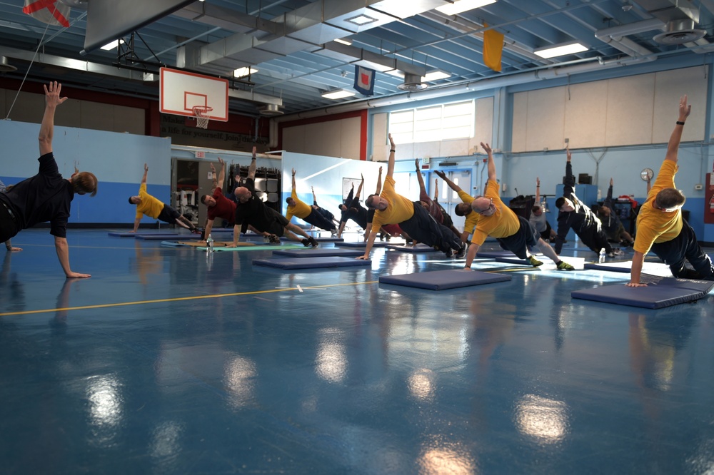 Alameda Sailors Engage in Exercise with Veterans Yoga Project