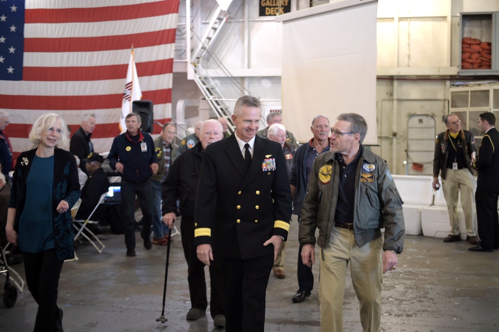 Chief of Navy Air Training Visits USS Hornet, Tailhook Association Members