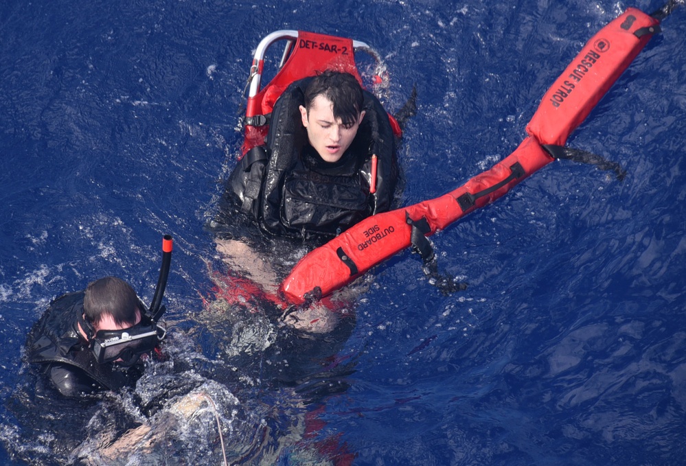 USS Blue Ridge Sailors Conduct SAR Training with &quot;Golden Falcons&quot;