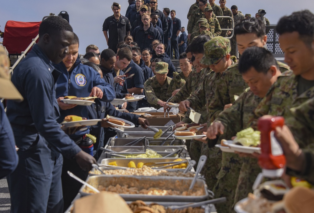 BBQ on Flight Deck of USS Pearl Harbor