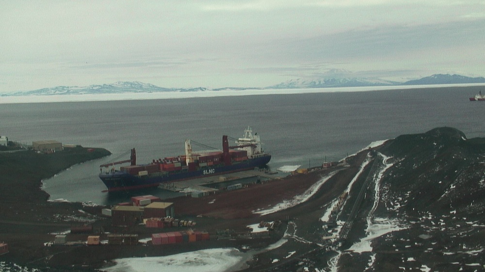 Third MSC Chartered Ship Arrives in Antarctica With Building Supplies  in Support of Operation Deep Freeze 2020