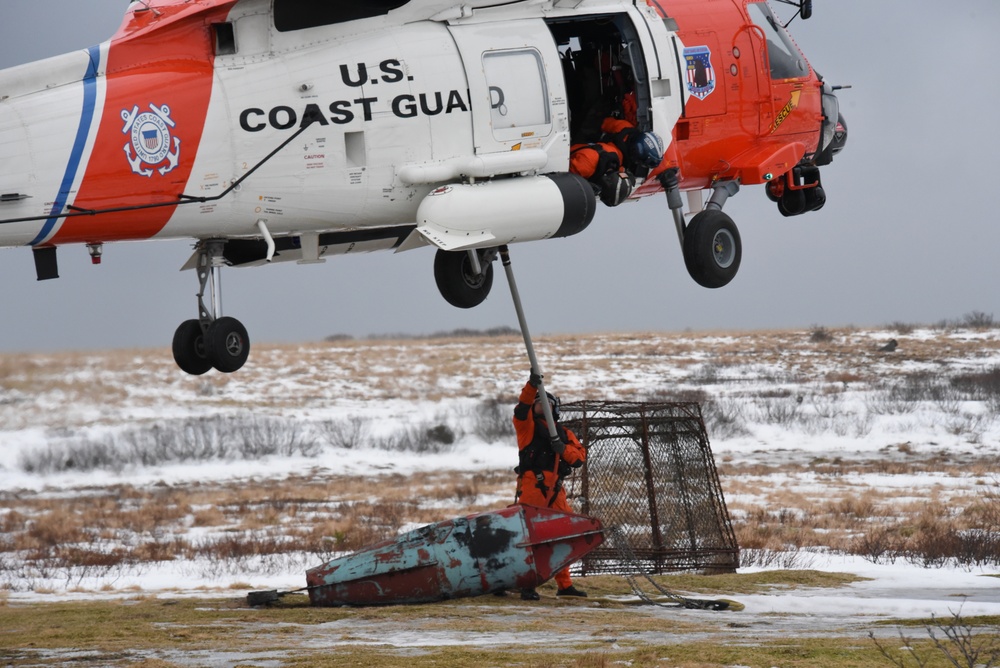 Coast Guard Air Station Kodiak aircrew conducts sling load training, Alaska