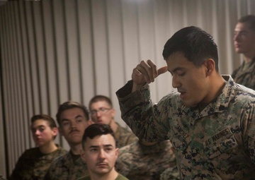 31st MEU Marines conduct Corporals Course professional military education aboard the USS America